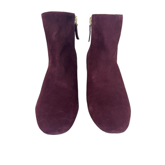 WHBM White House Black Market Ankle Boots Womens 8.5 Zeek Studded Wine Suede - Picture 6 of 12